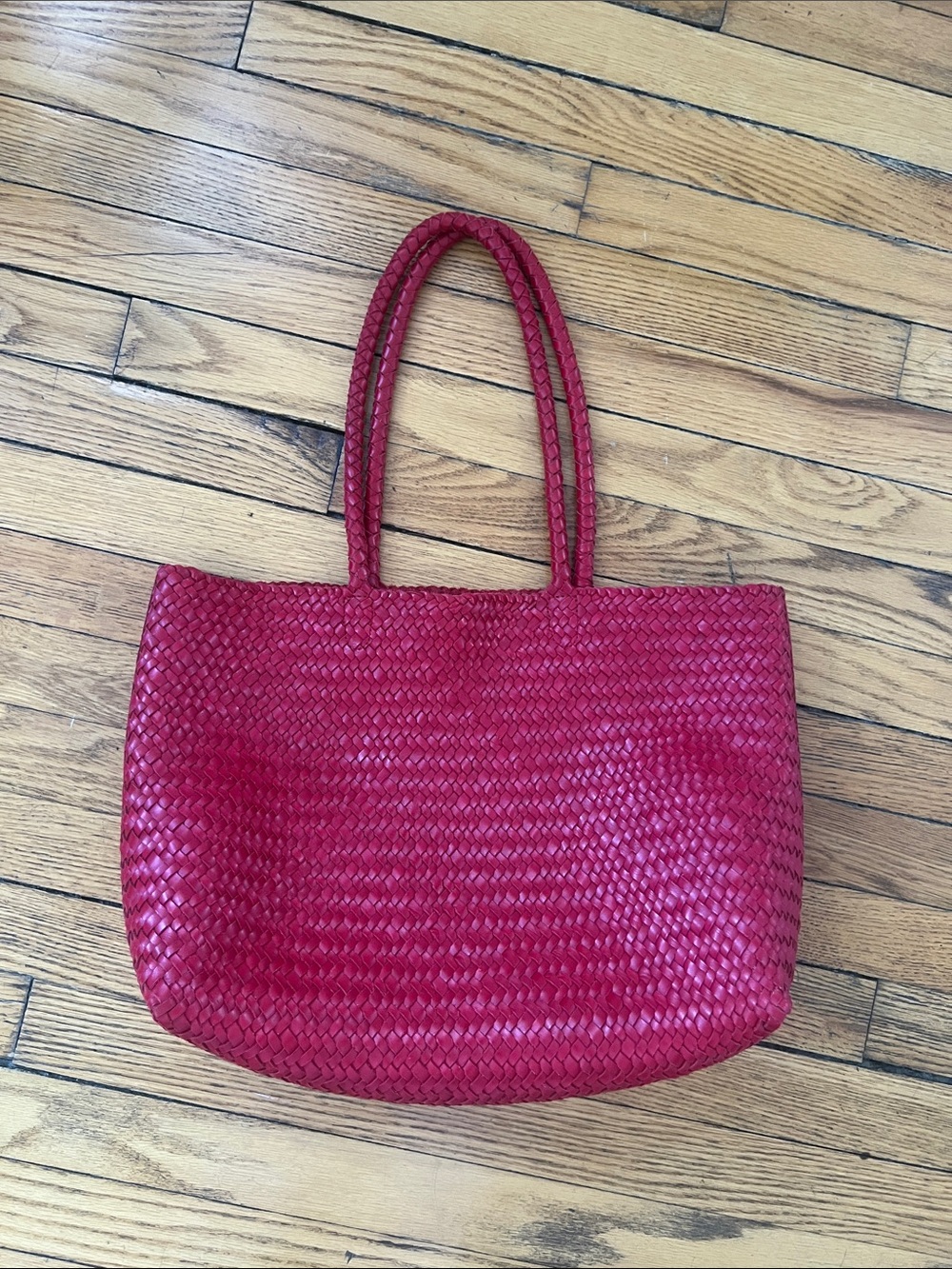 Madewell Signature Woven Tote in Red